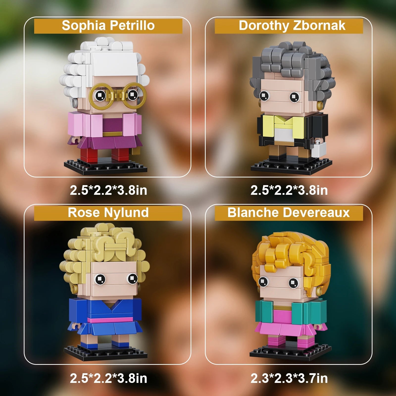 Golden Girls 4in1 Building Block Figure Set - Collectible Gift for Fans of All Ages! - silverfoxgoods
